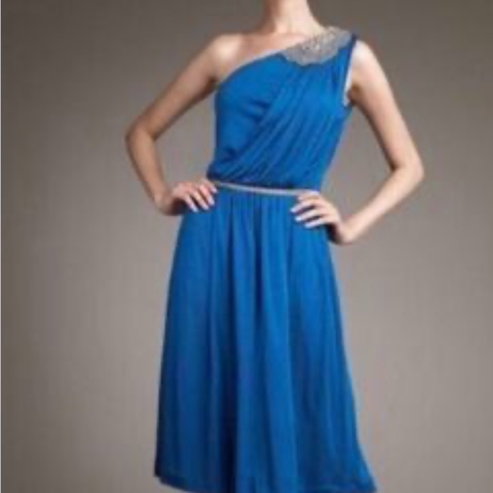 Fendi One-Shoulder Blue Dress